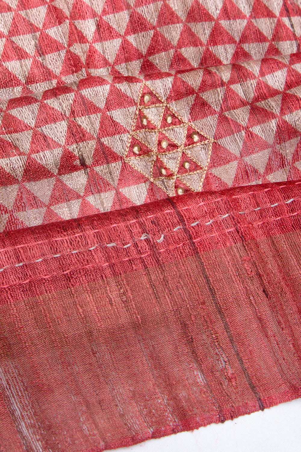 Tussar Printed Pink Saree