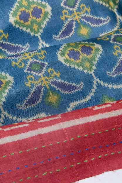 Tussar Printed Blue Saree
