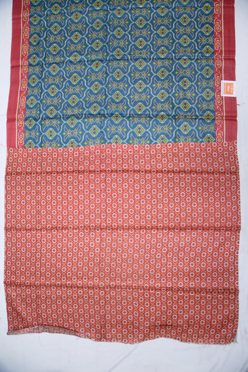 Tussar Printed Blue Saree