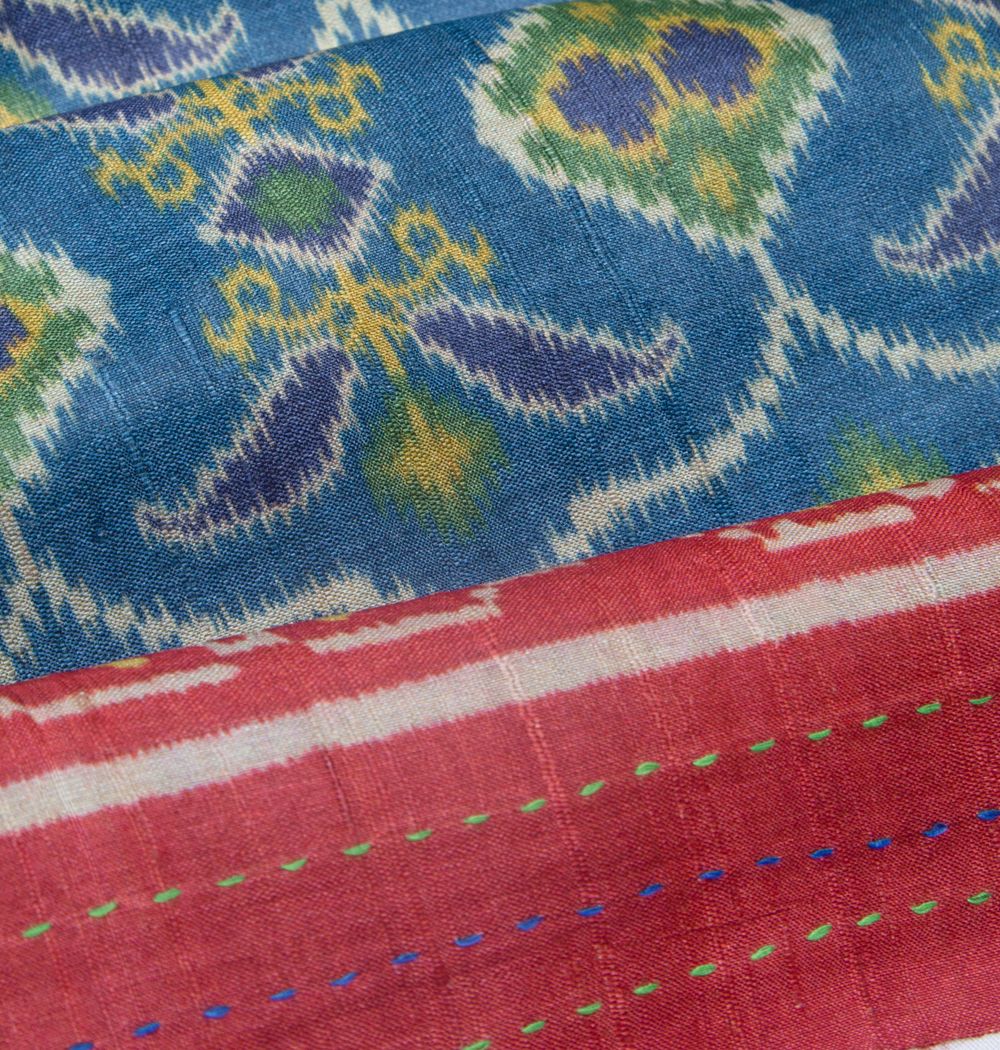 Tussar Printed Blue Saree