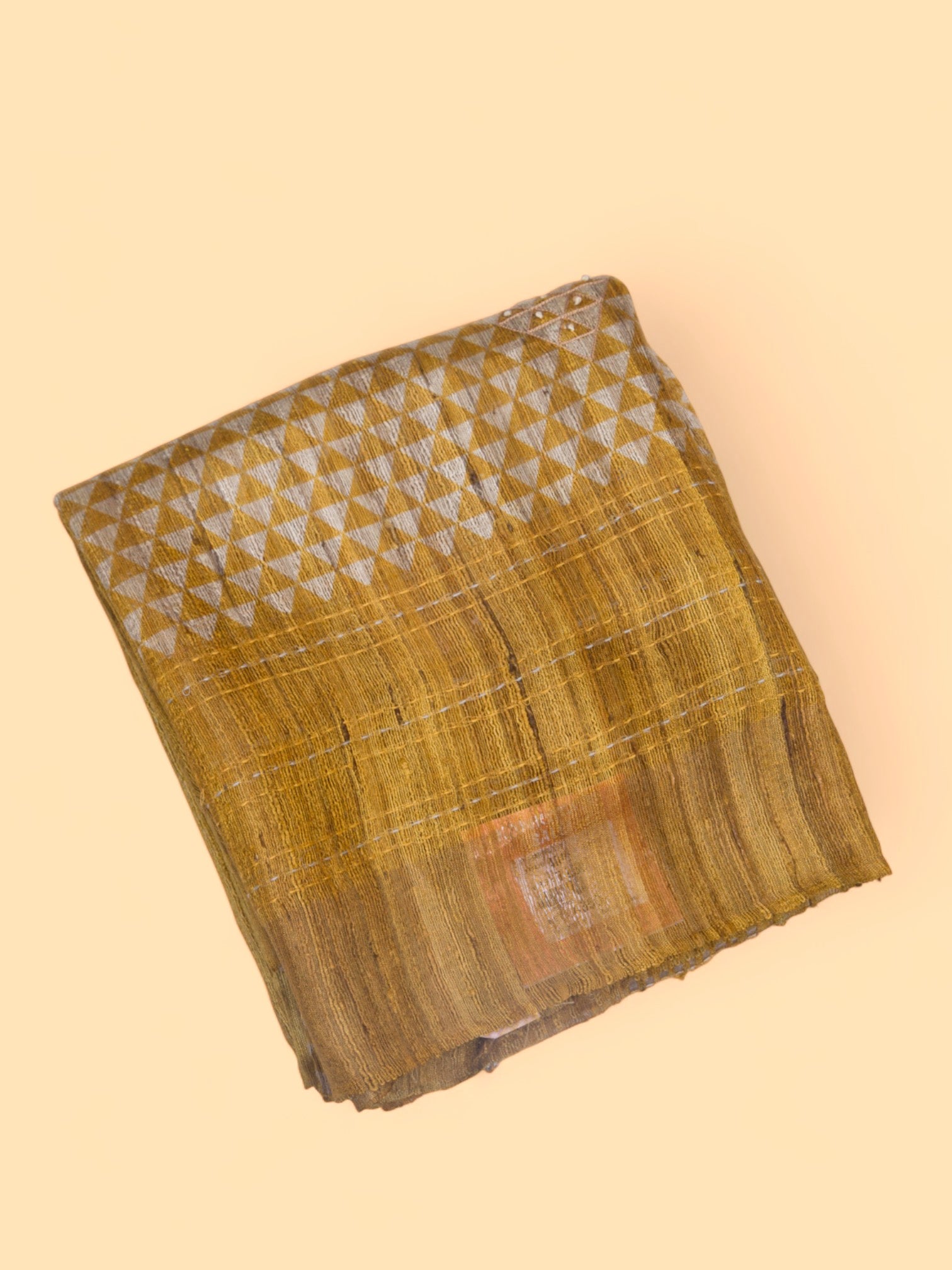 Bhagalpuri Tussar Printed Mustard Yellow Saree