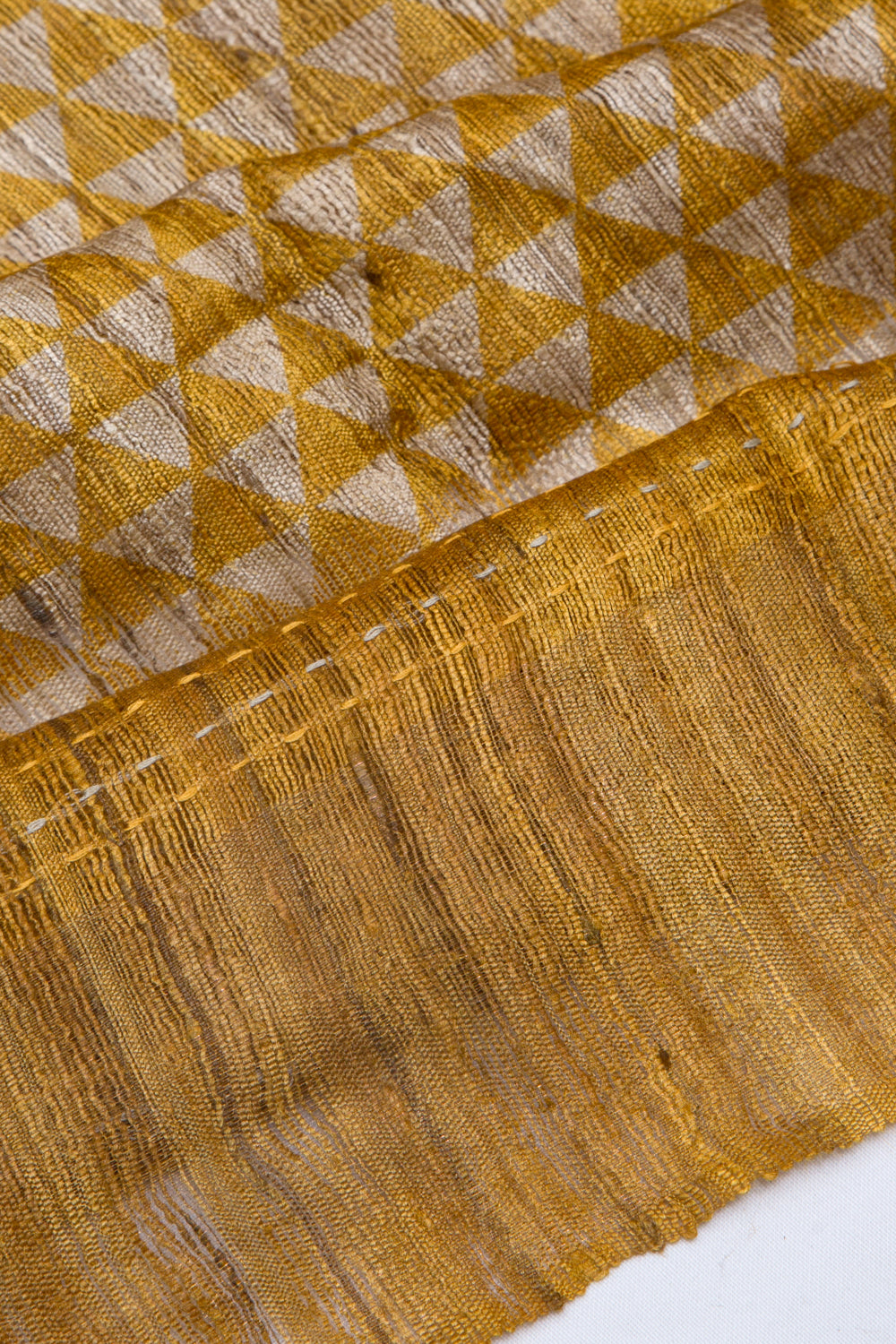 Bhagalpuri Tussar Printed Mustard Yellow Saree