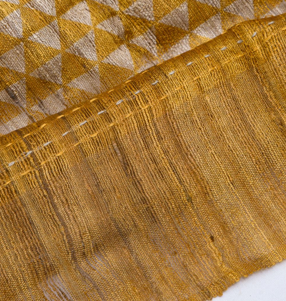 Bhagalpuri Tussar Printed Mustard Yellow Saree