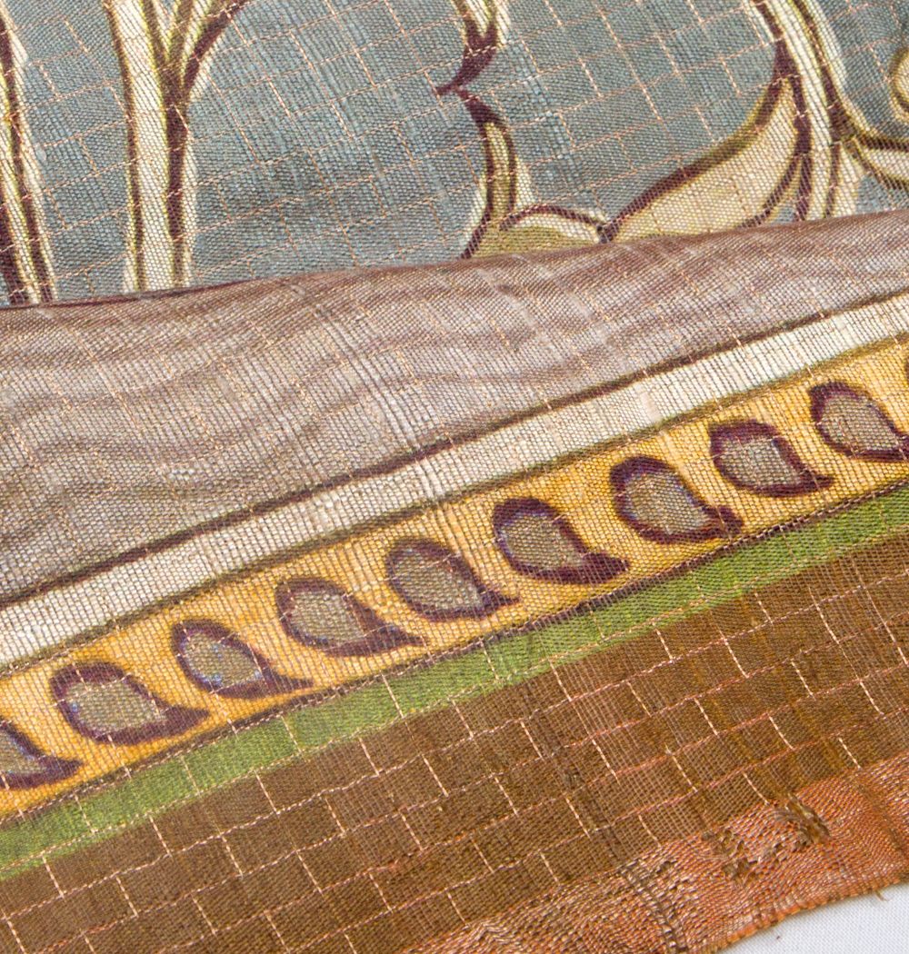 Tussar Floral Printed Grey Saree