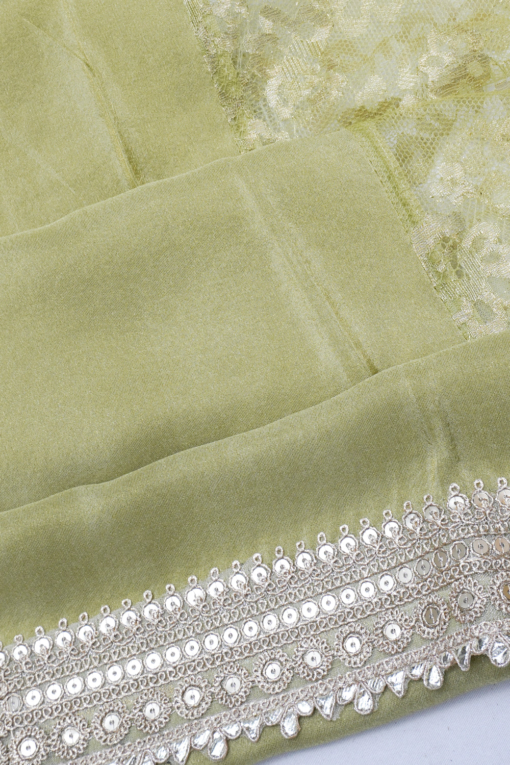Net Green Saree