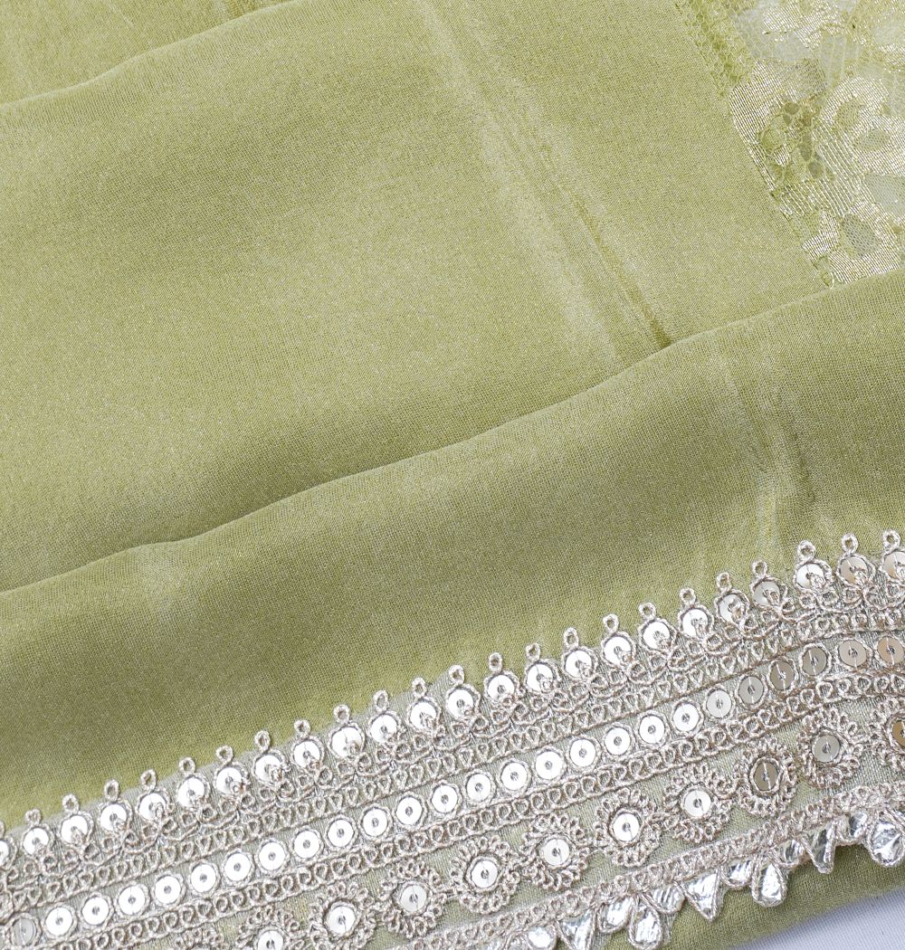 Net Green Saree