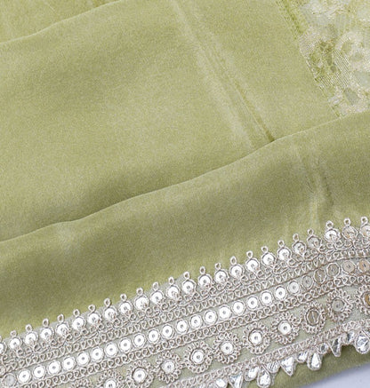 Net Green Saree