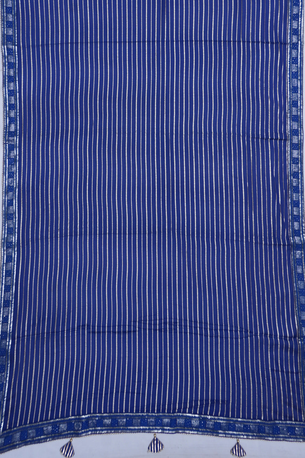 Crepe Horizontal Lines Dark Blue Saree