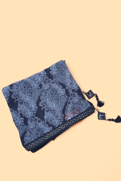 Georgette Floral Printed Black Saree