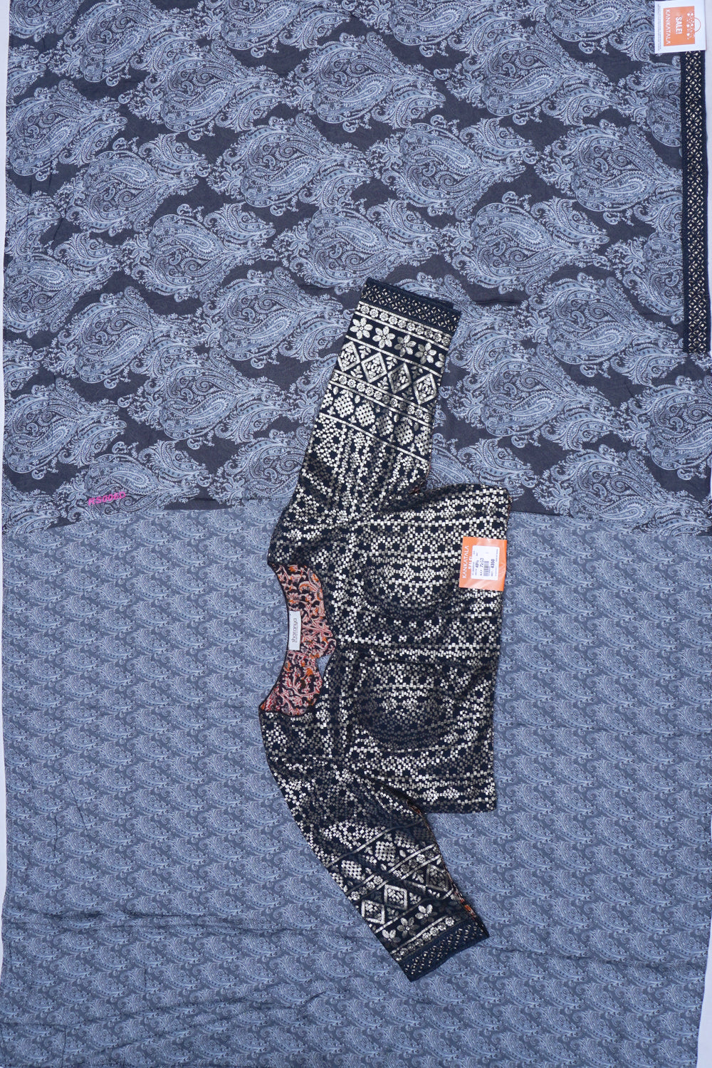 Georgette Floral Printed Black Saree