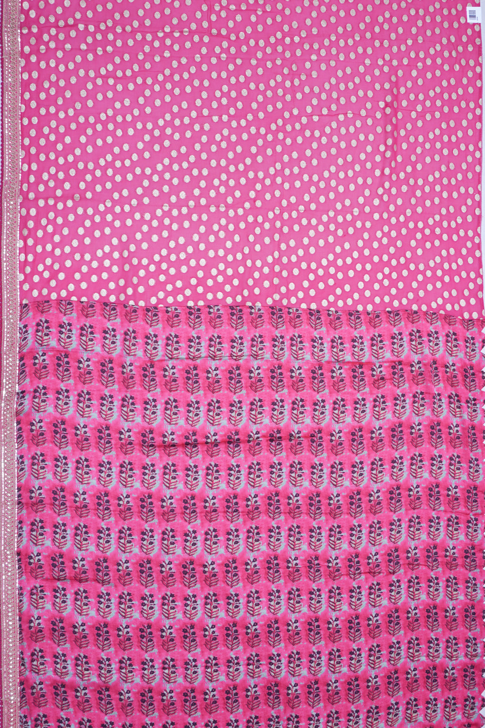 Satin Floral Printed Pink Saree