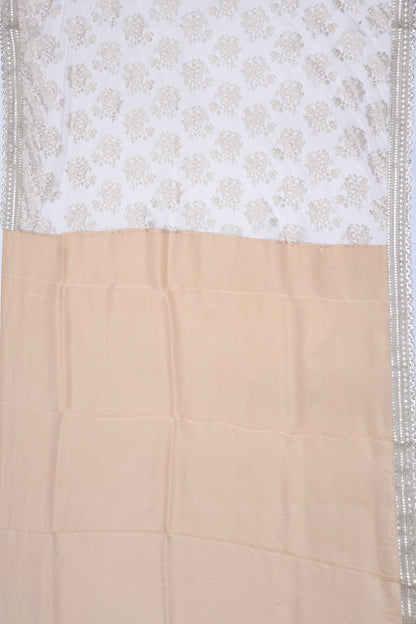 Net Cream Saree With Sequin Work
