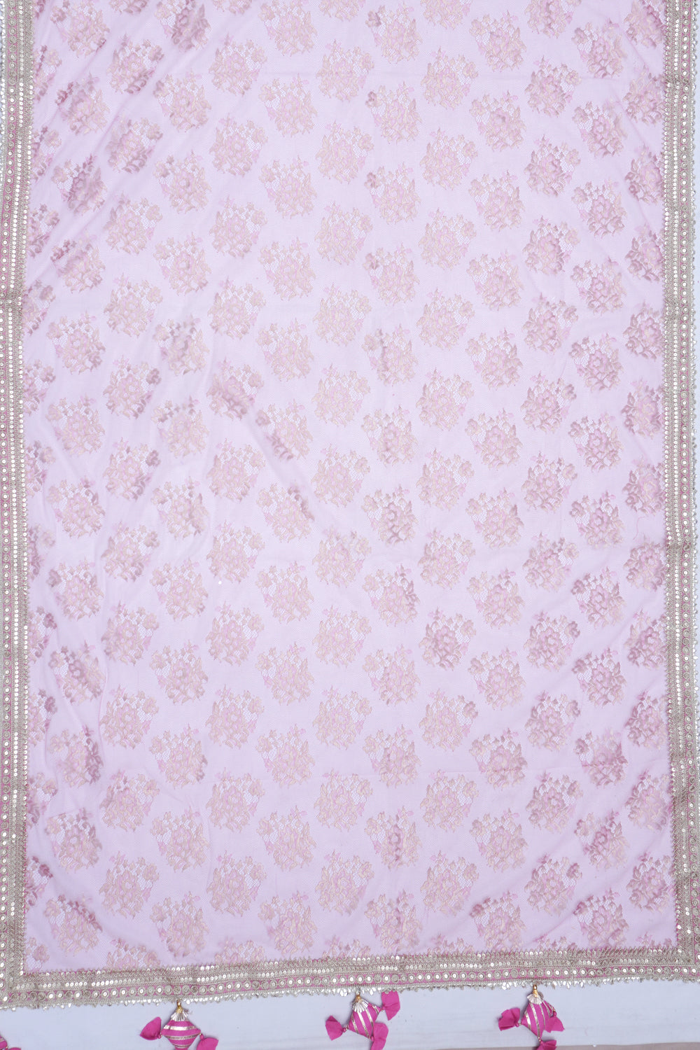 Net Butta Pastel Pink Saree