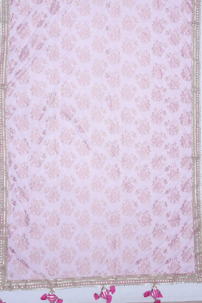 Net Butta Pastel Pink Saree
