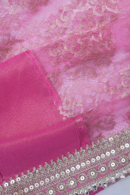 Net Butta Pastel Pink Saree