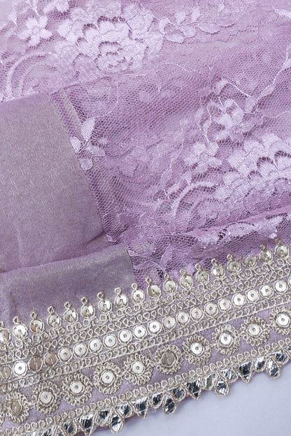 Net Lilac Saree