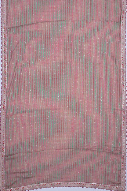 Georgette Brocade Multicolour Saree With Scallop Border