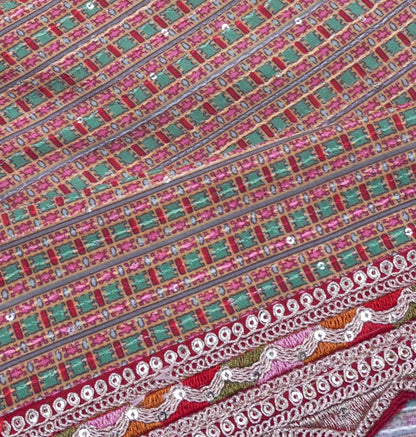 Georgette Brocade Multicolour Saree