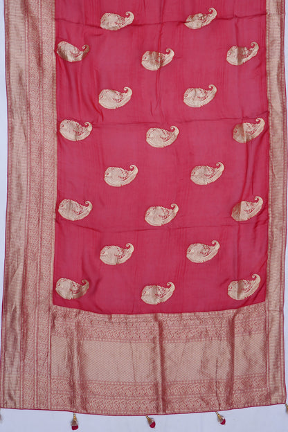 Organza Butta Red Saree