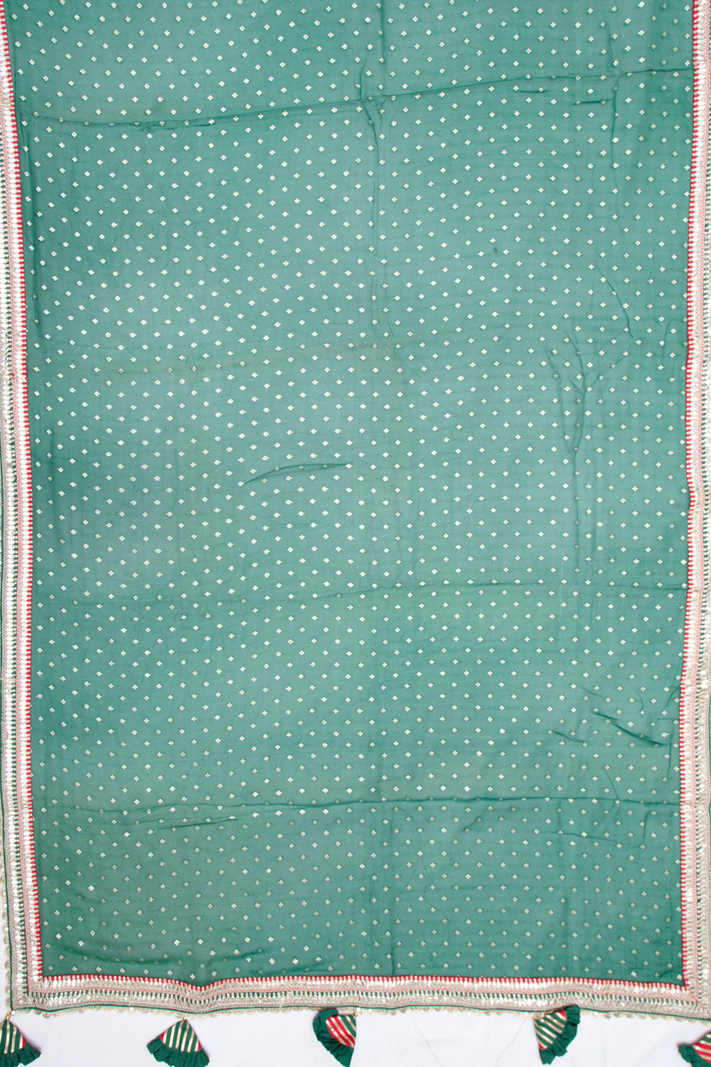Organza Brocade Bottle Green Saree