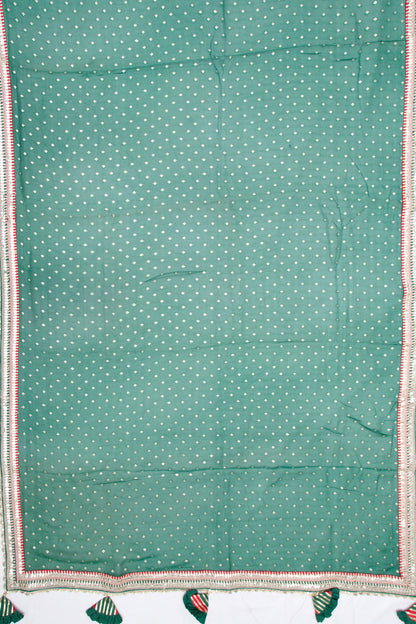 Organza Brocade Bottle Green Saree