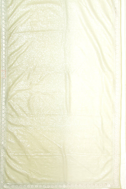 Organza Silk Embroidery Pastel Green Saree