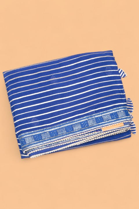 Banarasi Silk Tissue Butta Blue Saree