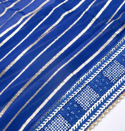 Banarasi Silk Tissue Butta Blue Saree