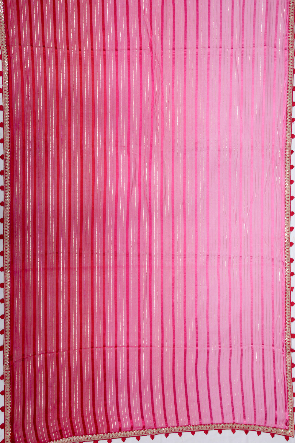Chiffon Horizontal Lines Pink Saree