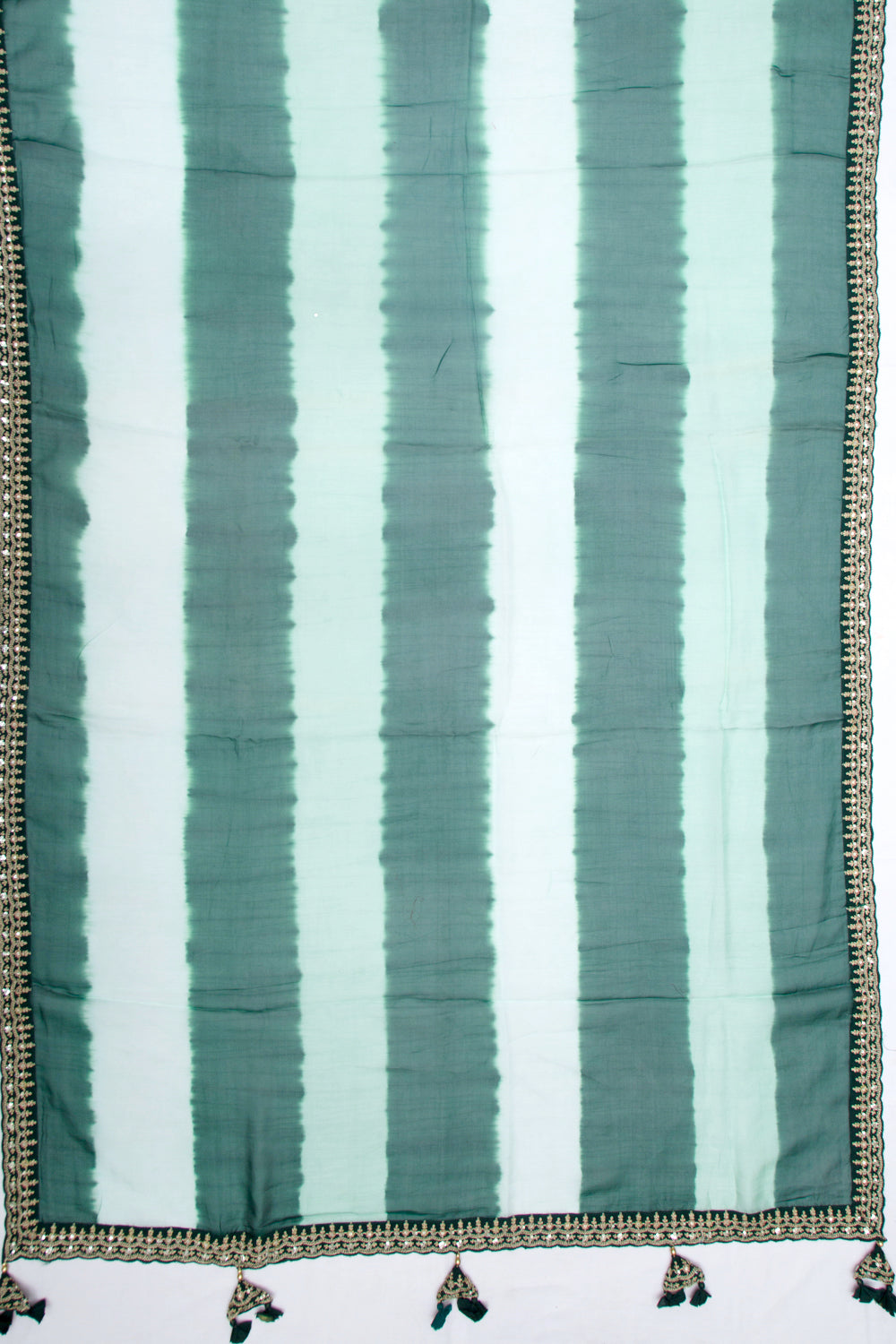 Organza Silk Embroidery Green And Pastel Green Saree
