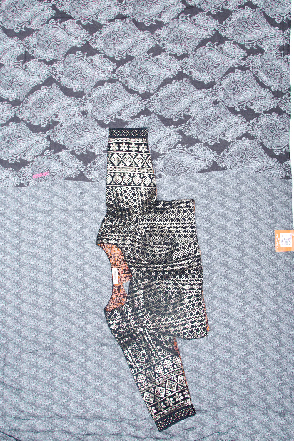 Georgette Silk Printed Black Saree