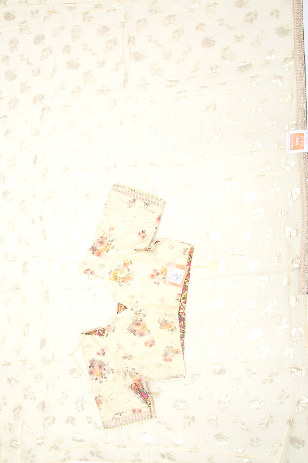 Organza Silk Brocade Lemon Yellow Saree