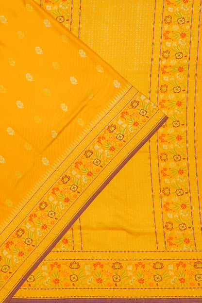 Banarasi Silk Butta Yellow Saree