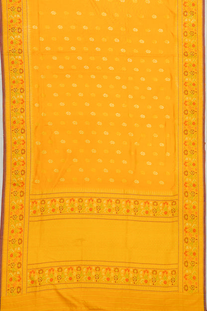 Banarasi Silk Butta Yellow Saree