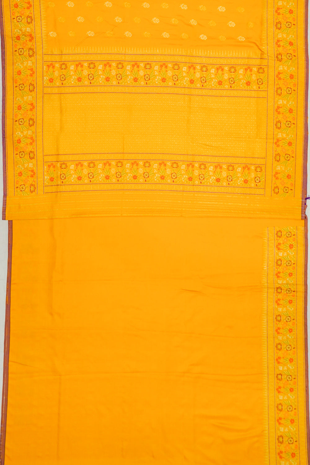 Banarasi Silk Butta Yellow Saree