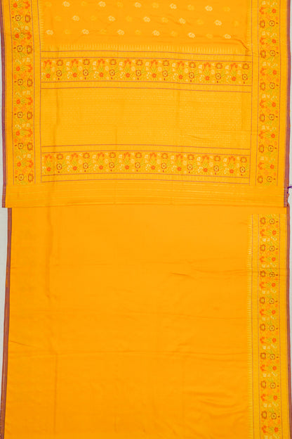 Banarasi Silk Butta Yellow Saree