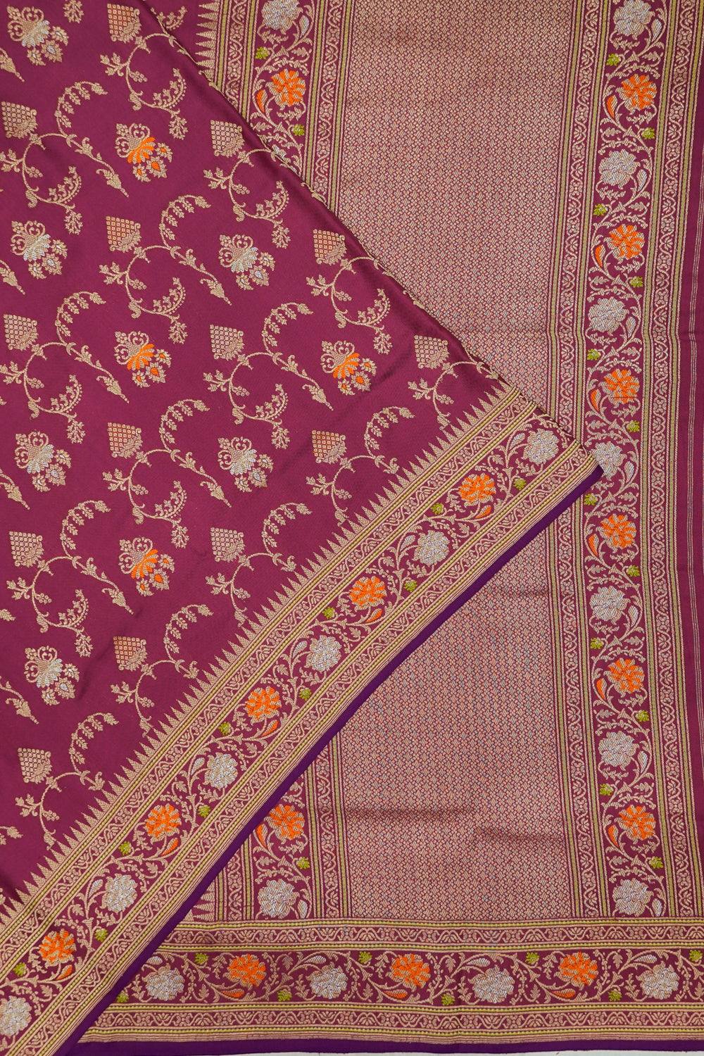 Banarasi Silk Brocade Purple Saree