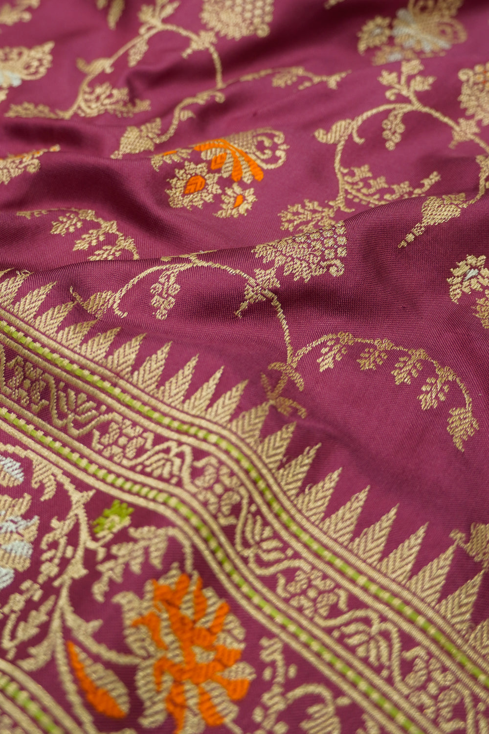 Banarasi Silk Brocade Purple Saree