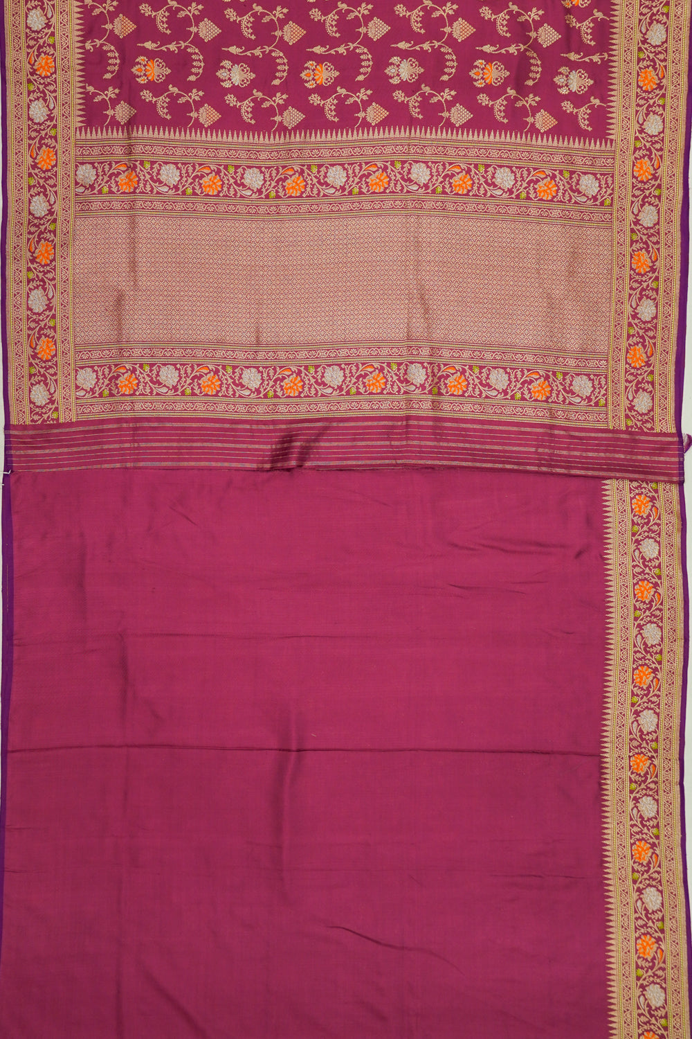 Banarasi Silk Brocade Purple Saree