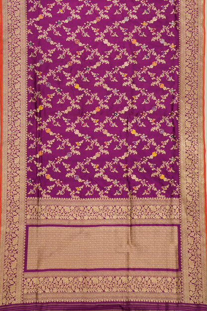 Banarasi Silk Brocade Violet Saree