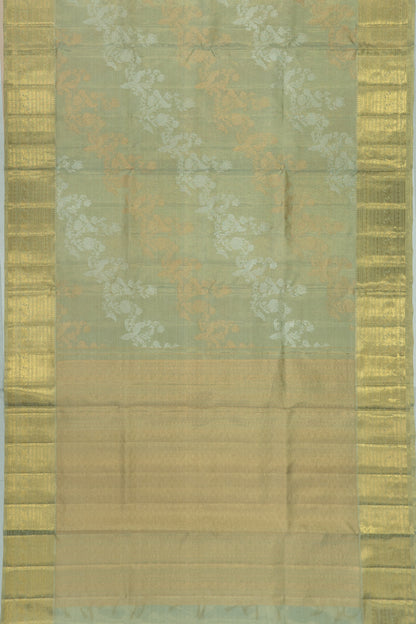 Kanchipuram Silk Leheriya Pastel Green Saree