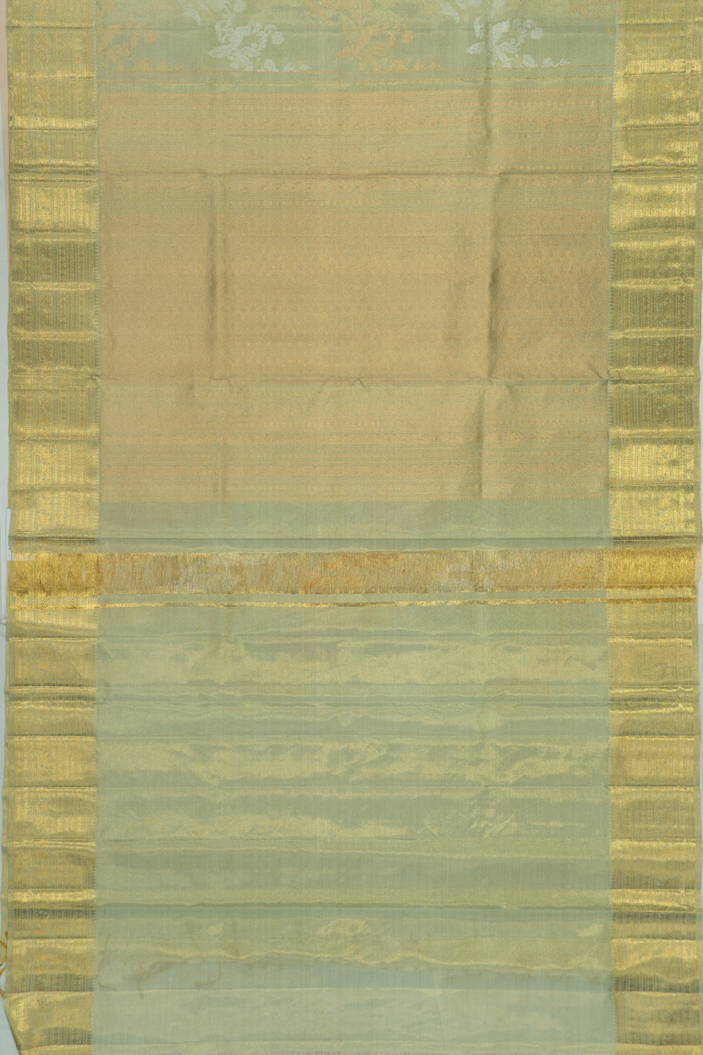 Kanchipuram Silk Leheriya Pastel Green Saree