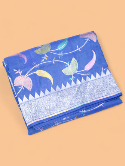Banarasi Tussar Georgette Jaal Blue Saree