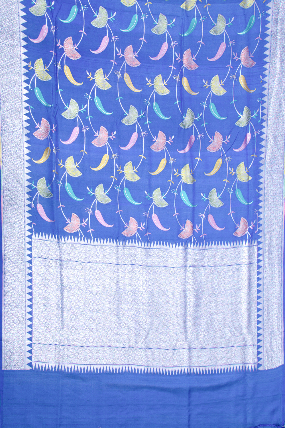 Banarasi Tussar Georgette Jaal Blue Saree