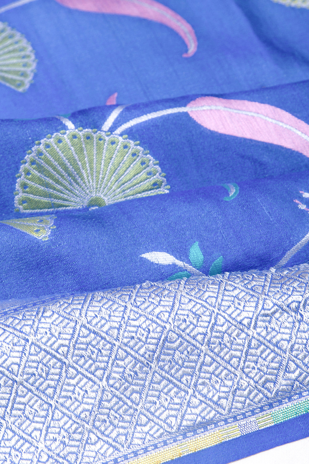 Banarasi Tussar Georgette Jaal Blue Saree