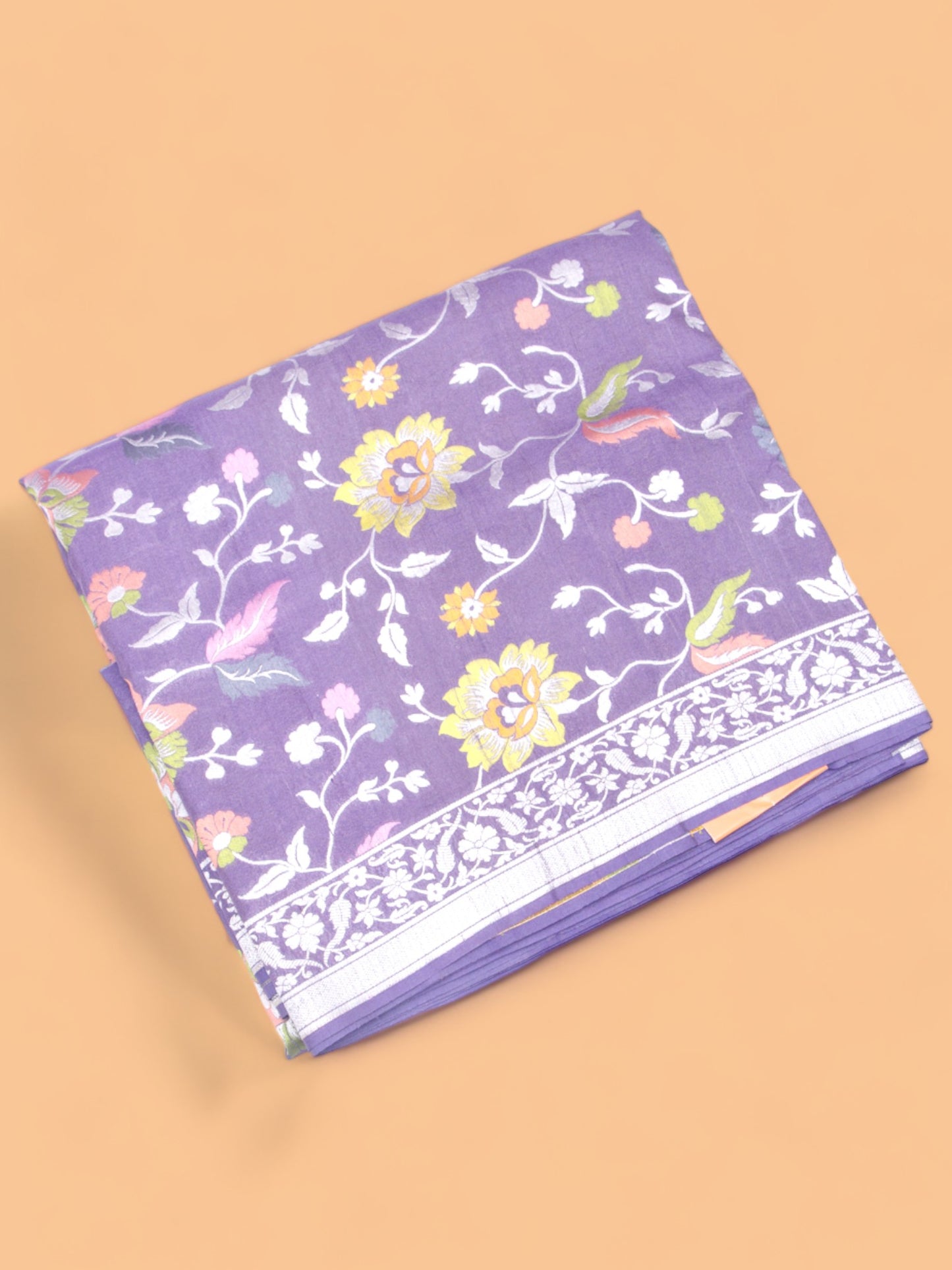 Banarasi Tussar Georgette Jaal Violet Saree