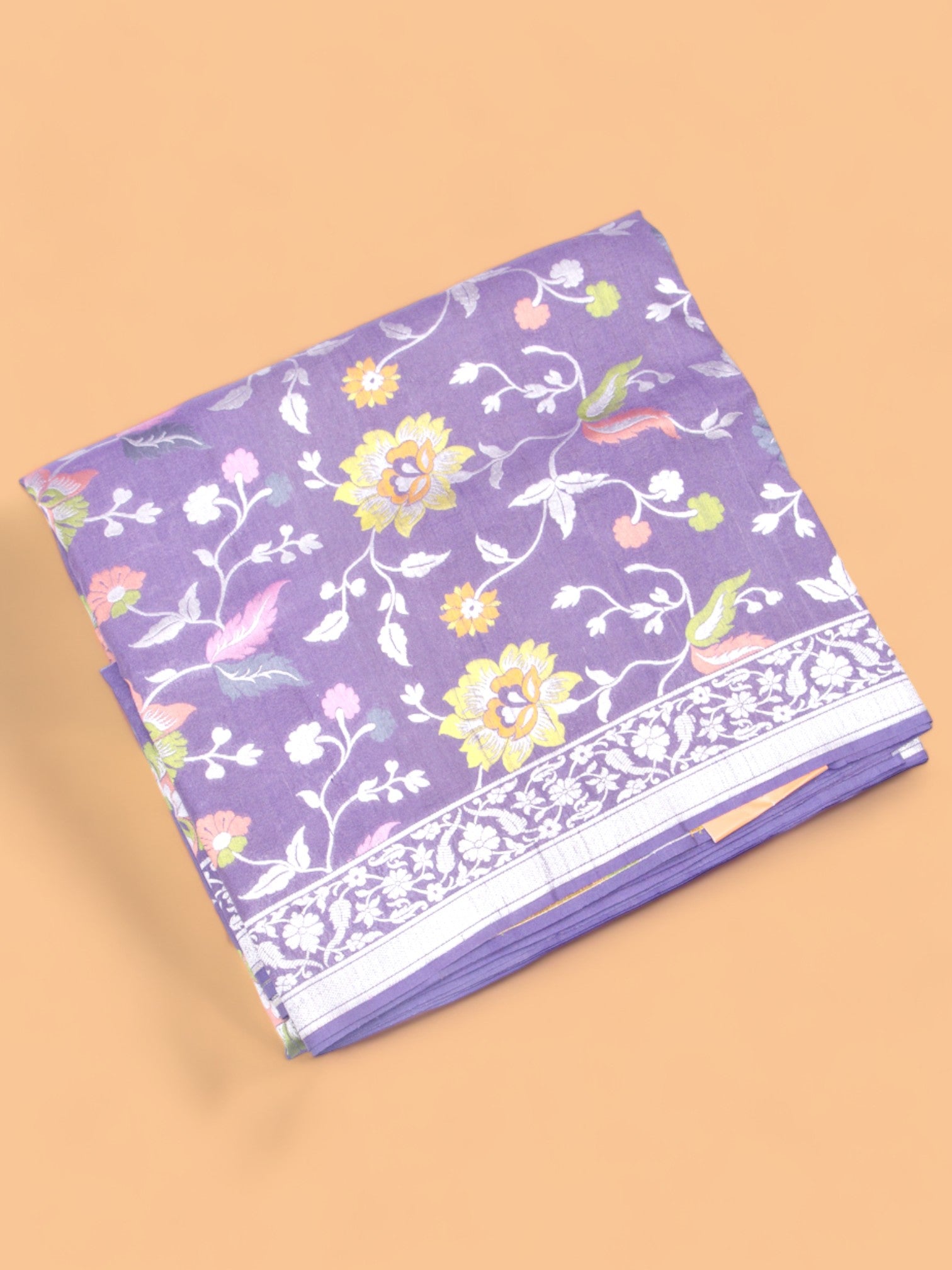 Banarasi Tussar Georgette Jaal Violet Saree