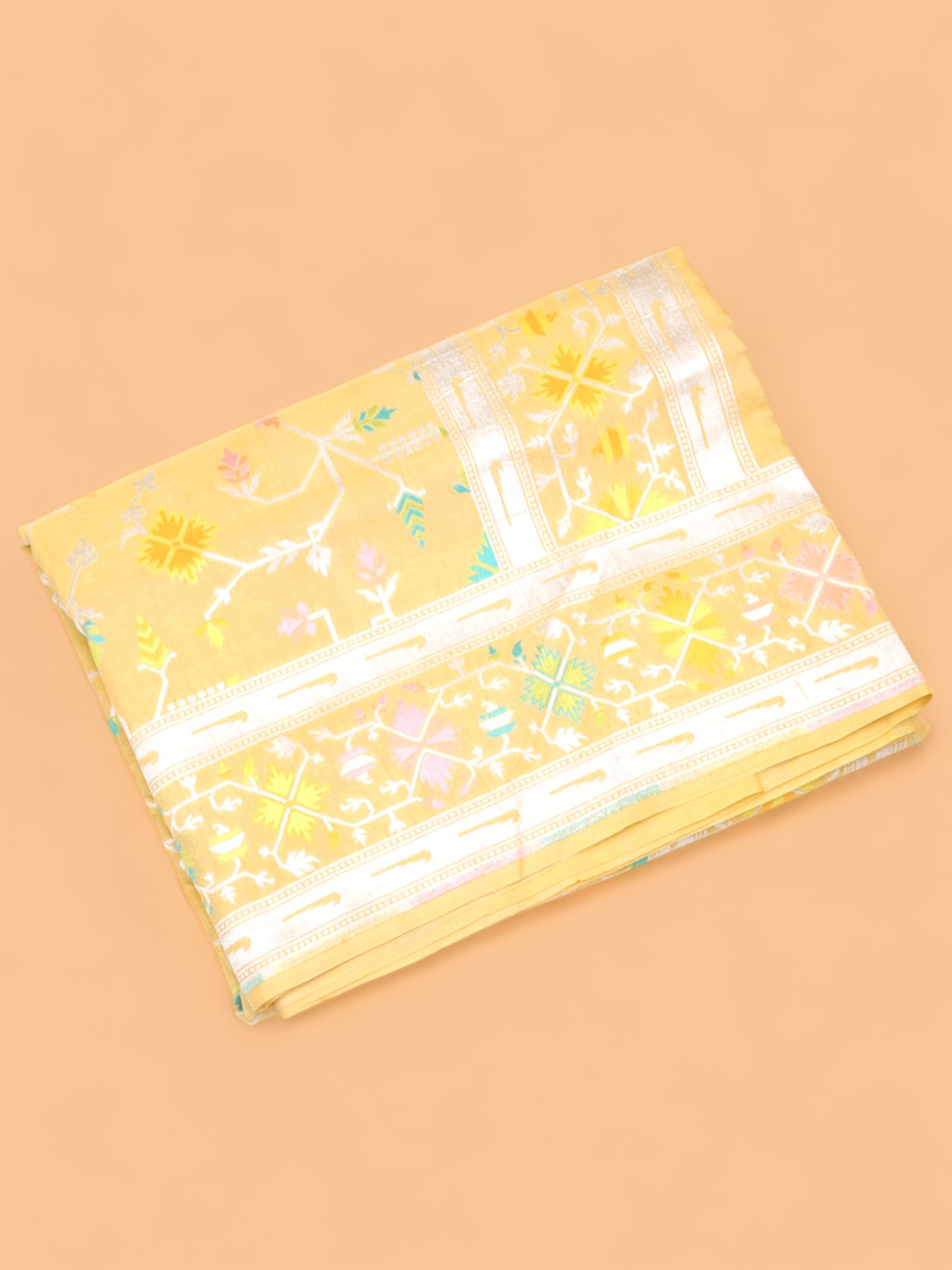 Banarasi Tussar Georgette Brocade Yellow Saree