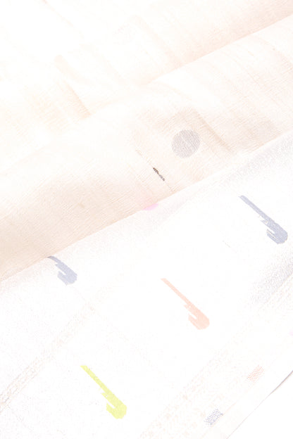 Banarasi Tussar Georgette Butta Cream Saree