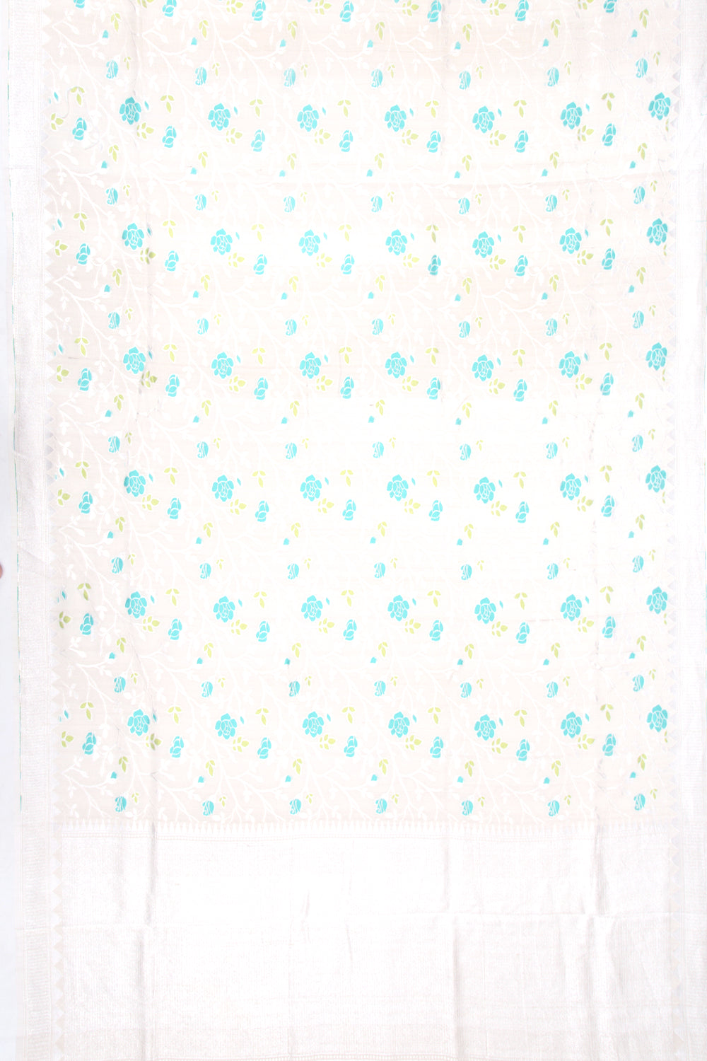 Banarasi Tussar Georgette Jaal Cream Saree